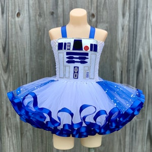 Robot costume, R2d2 costume, Star Wars costume, Star Wars birthday outfit, R2d2 dress, R2d2 tutu, Star Wars tutu, robot dress