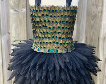Peacock Feather Black Ostrich Plume Mini Strapless Prom Formal Dress - Etsy