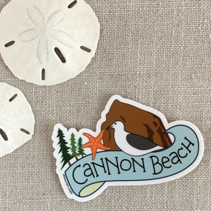 Cannon Beach Vinyl Sticker / Haystack Rock Sticker / Laptop Sticker / Oregon Coast Sticker / Cool Oregon Sticker / Waterproof Sticker