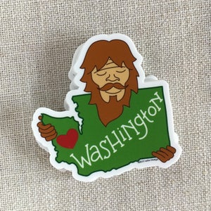 Bigfoot liebt Washington Vinyl Aufkleber / wasserdichte Stoßstange Aufkleber / cool Laptop Aufkleber / illustriert Sasquatch Aufkleber / niedlich Bigfoot