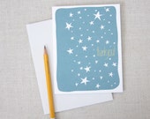 Starry Sky Thank You Card / Hand Drawn Stars Note Card / Illustrated Greeting Card / Modern Stationery / Thank You Notes / Night Sky Card