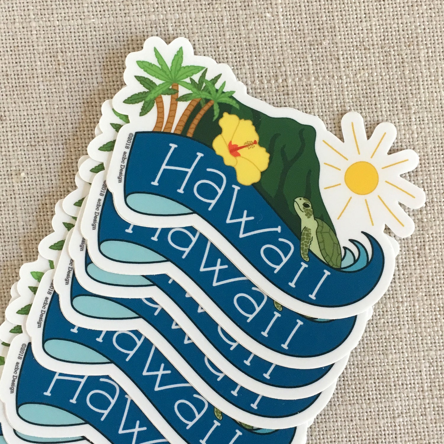 Hawaii Vinyl Sticker / Cool Hawaii Travel Sticker / Water - Etsy