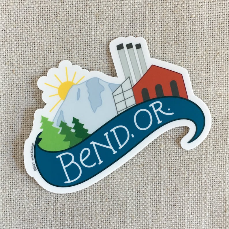 Bend Oregon Vinyl Sticker / Bend Bumper Sticker / Bend Oregon Etsy