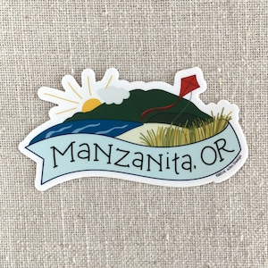 Manzanita Oregon Vinyl Sticker / Manzanita Beach Sticker / Neakahanie Mountain / Oregon Coast Sticker / Cool Oregon Travel Sticker