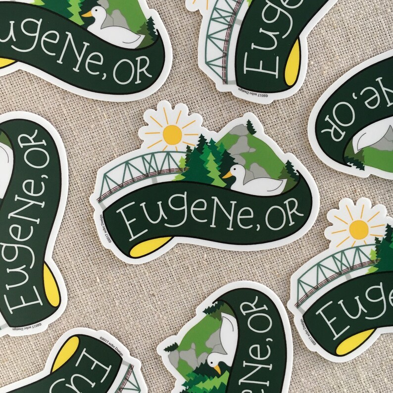 Eugene Oregon Vinyl Sticker / Ferry Street Bridge / Spencer Etsy