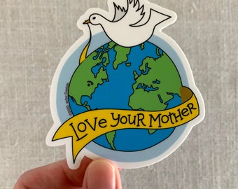 Love Your Mother Vinyl Sticker - Waterproof and Dishwasher friendly