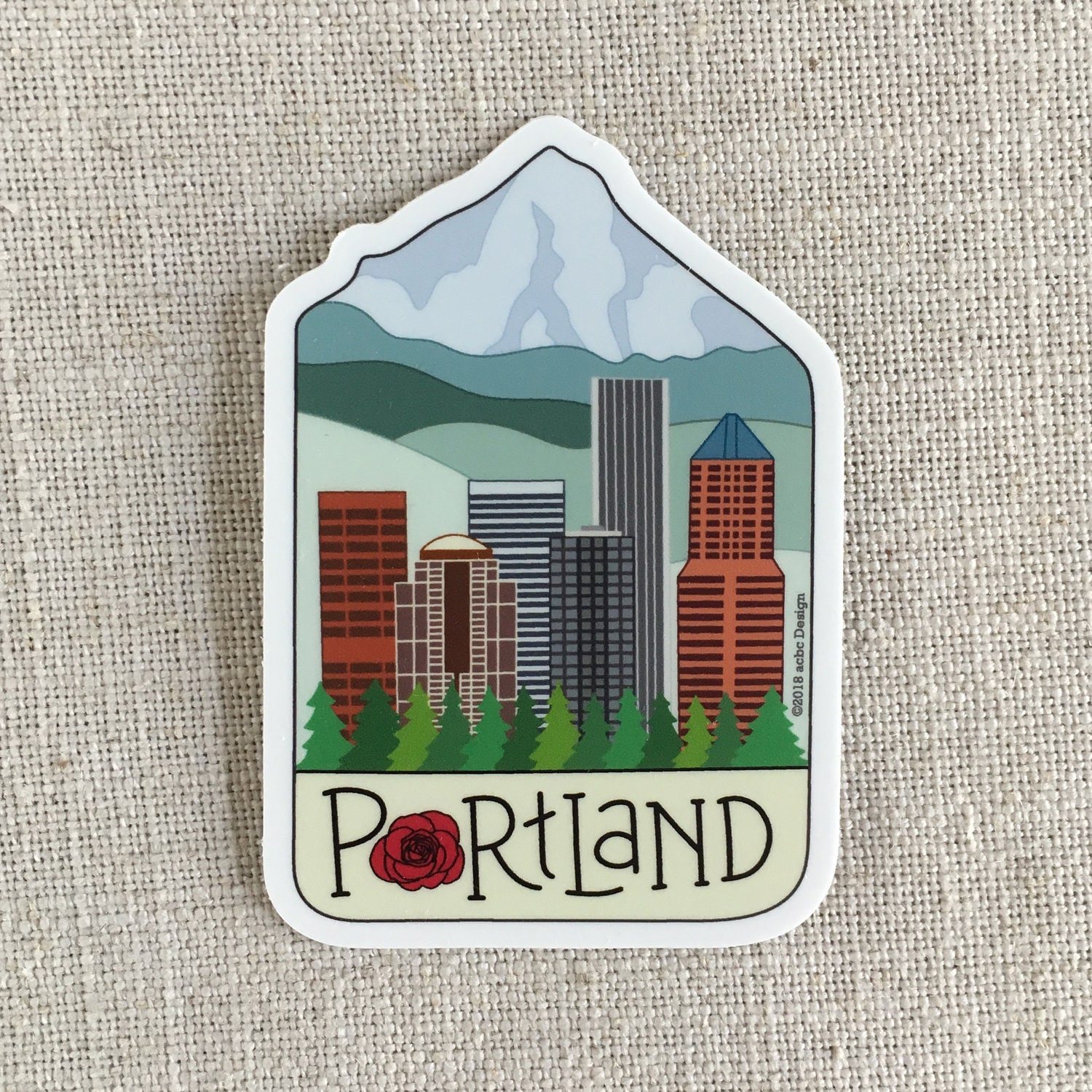 Portland City Vinyl Sticker / Downtown Portland Oregon Sticker Etsy