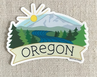 Oregon Mt Bachelor Vinyl Sticker / Bend Oregon / Hand Lettered / Water Bottle Sticker / Cool Laptop Sticker / Oregon Travel Memento