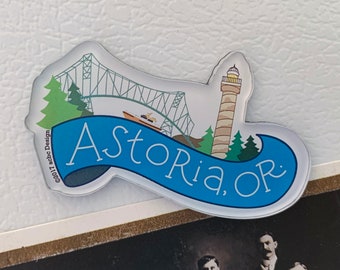 Astoria Oregon Magnet, Megler Bridge Travel Souvenir