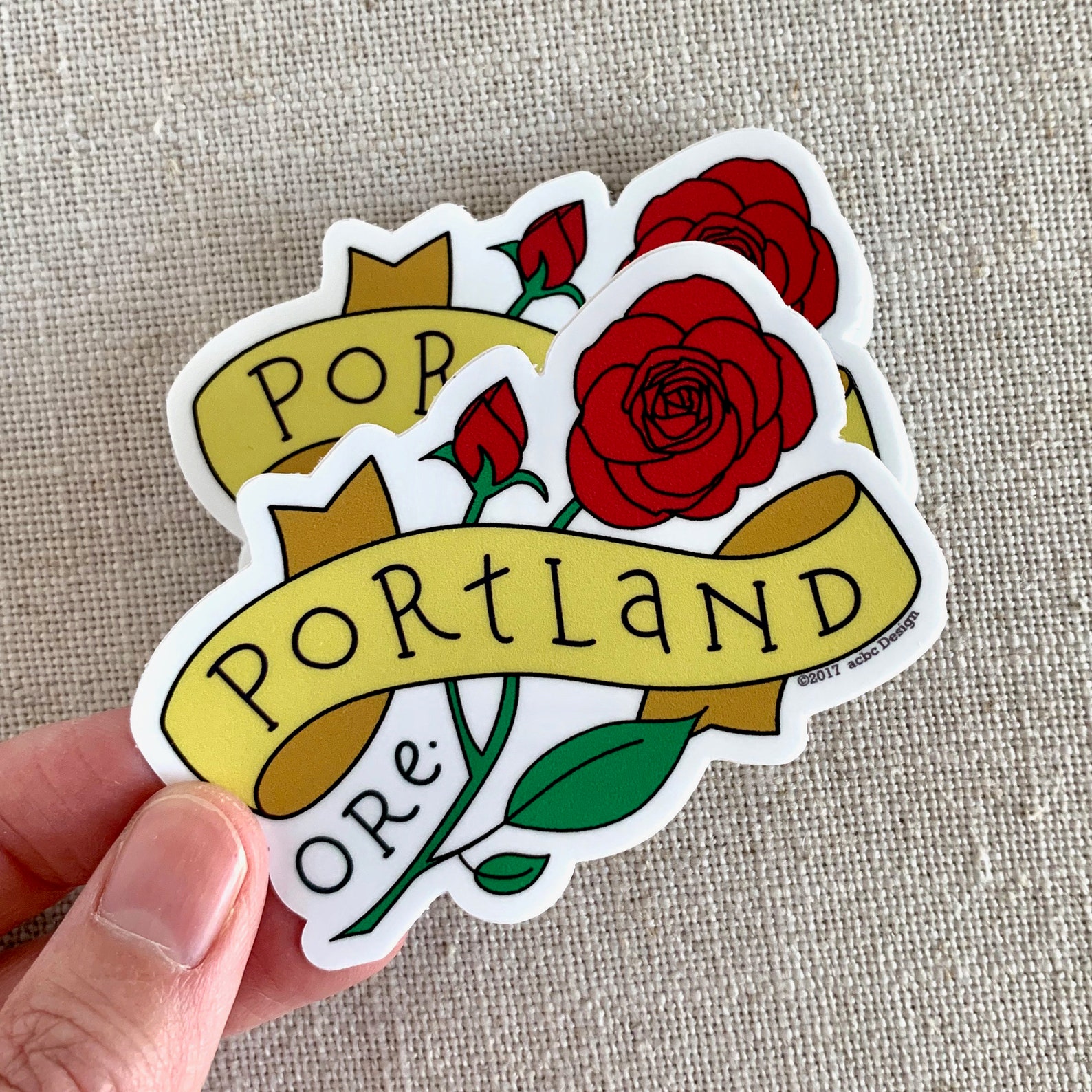 Portland Oregon Rose Vinyl Sticker / Portland Oregon Etsy