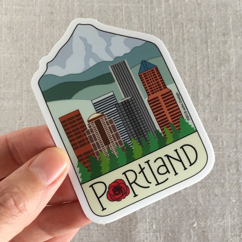 Portland City Vinyl Sticker / Downtown Portland Oregon Sticker Etsy India