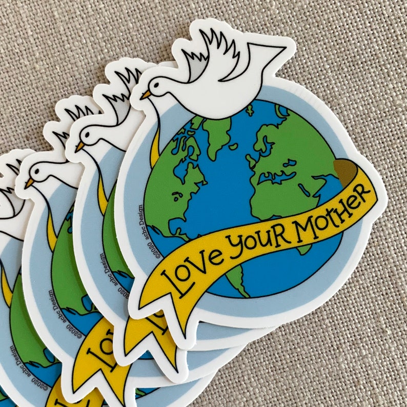 Love Your Mother Vinyl Sticker / Environmentalist Sticker / Mother Earth Sticker / Waterproof Water Bottle Sticker / Cute Laptop Sticker image 2