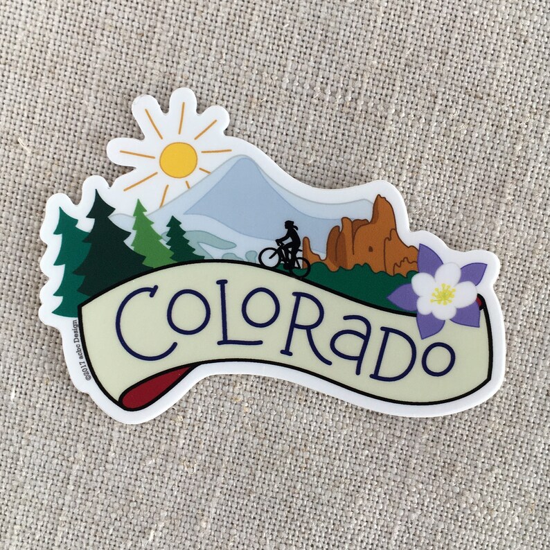 Colorado Vinyl Sticker Breckenridge Mountains Columbine Etsy