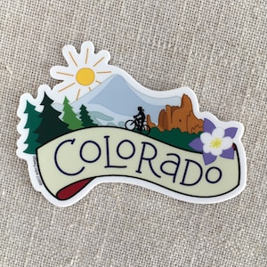 Colorado Vinyl Sticker / Breckinridge Mountains / Garden of the Gods / Water Bottle Sticker / Cool Laptop Sticker / Colorado Travel Sticker