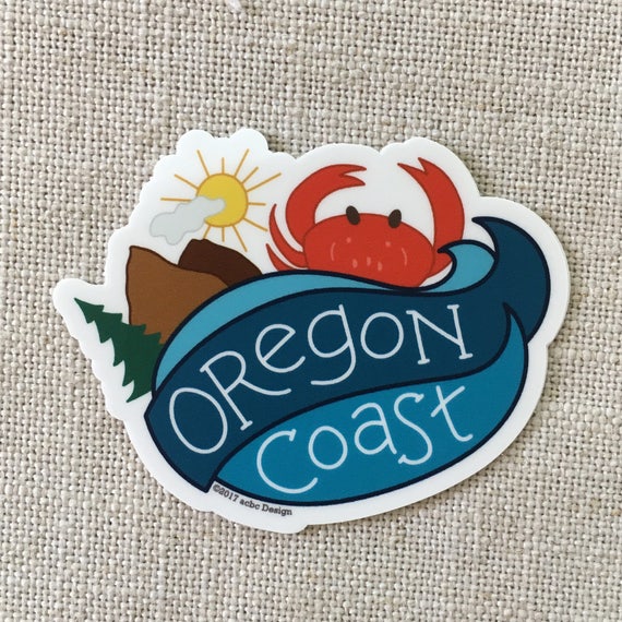 Oregon Coast Vinyl Sticker / Oregon Beach Car Sticker / Water Etsy