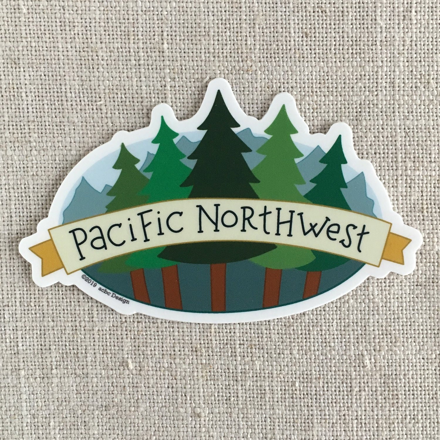 Pacific Northwest Trees Vinyl Sticker, PNW Outdoorsy Gift - Etsy