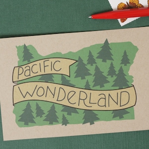 Pacific Wonderland Ansichtkaarten / Oregon Ansichtkaarten / Set van 6 / Geïllustreerde Oregon Ansichtkaarten / Oregon Memento
