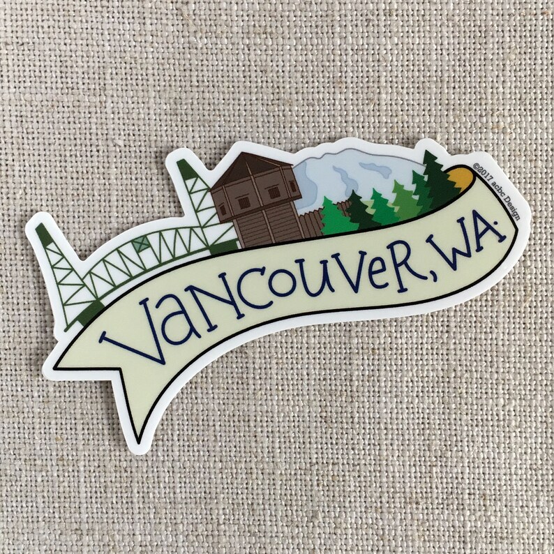 Vancouver Washington Vinyl Sticker / Washington State Sticker Etsy