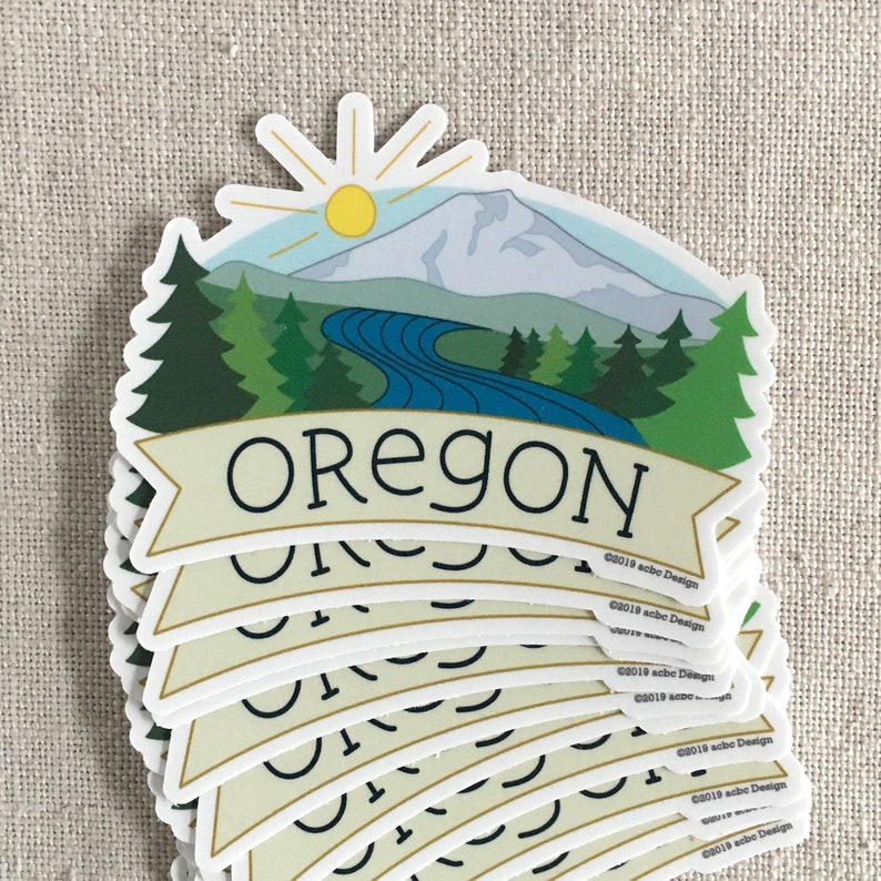 Oregon Mt Bachelor Vinyl Sticker / Bend Oregon / Hand Lettered Etsy
