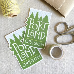 Portland Oregon Rain Vinyl Sticker / Modern Illustrated Portland Sticker / Pacific Northwest Sticker / Hand Lettering / Cool Sticker image 4