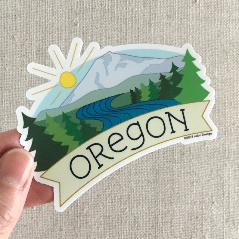 Oregon Mt Bachelor Vinyl Sticker / Bend Oregon / Hand Lettered Etsy