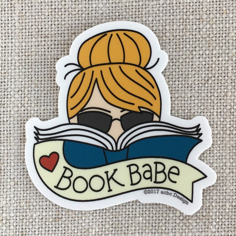 Book Babe Blonde Woman Vinyl Sticker / Reader Gift / Modern Sticker / Laptop Sticker / Book Sticker / Waterproof Sticker / Bookworm Gift image 3