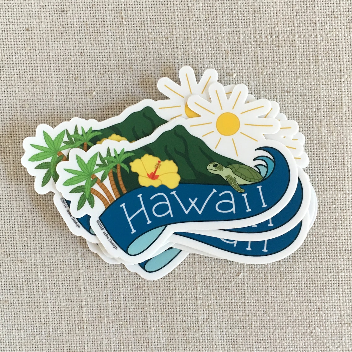 Hawaii Vinyl Sticker / Cool Hawaii Travel Sticker / Water Etsy