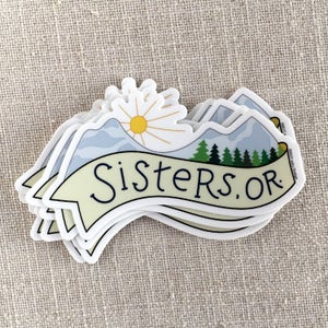 Sisters Oregon Vinyl Sticker / Three Sisters Mountain Sticker / Laptop Sticker / Northwest Sticker / Oregon Sticker / Water Bottle Sticker