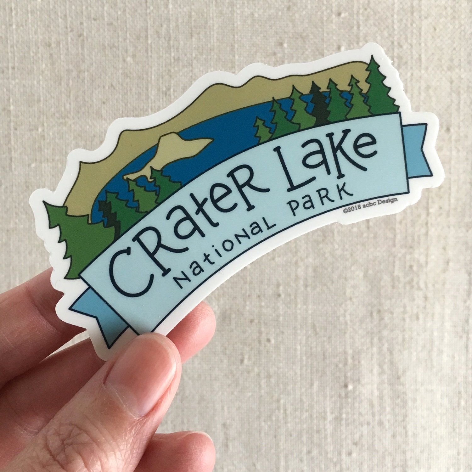 Crater Lake National Park Oregon In Mono Line Design For Badge T Shirt Sticker Illustration | Premium Vector - Foto 6
