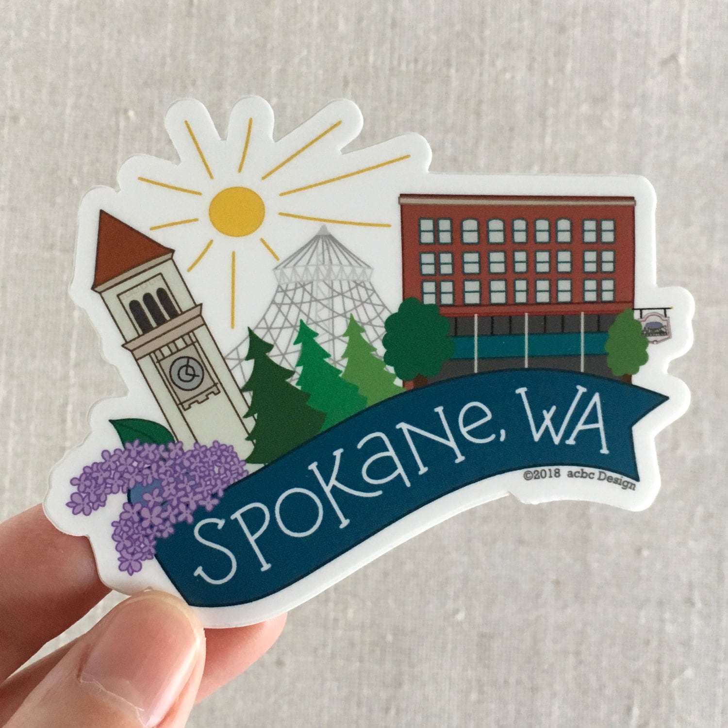 Spokane Sticker Spokane Washington Vinyl Sticker, Lilac City Travel Souvenir - Etsy