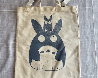 Made To Order Totoro Block Print Tote Bag