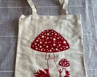 Made To Order Mushroom Block Print Tote Bag