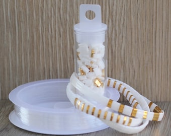 Kit para hacer pulseras con cuentas Tila - Para hacer 3 pulseras - Dorado - Ideal para rellenar cestas de Pascua