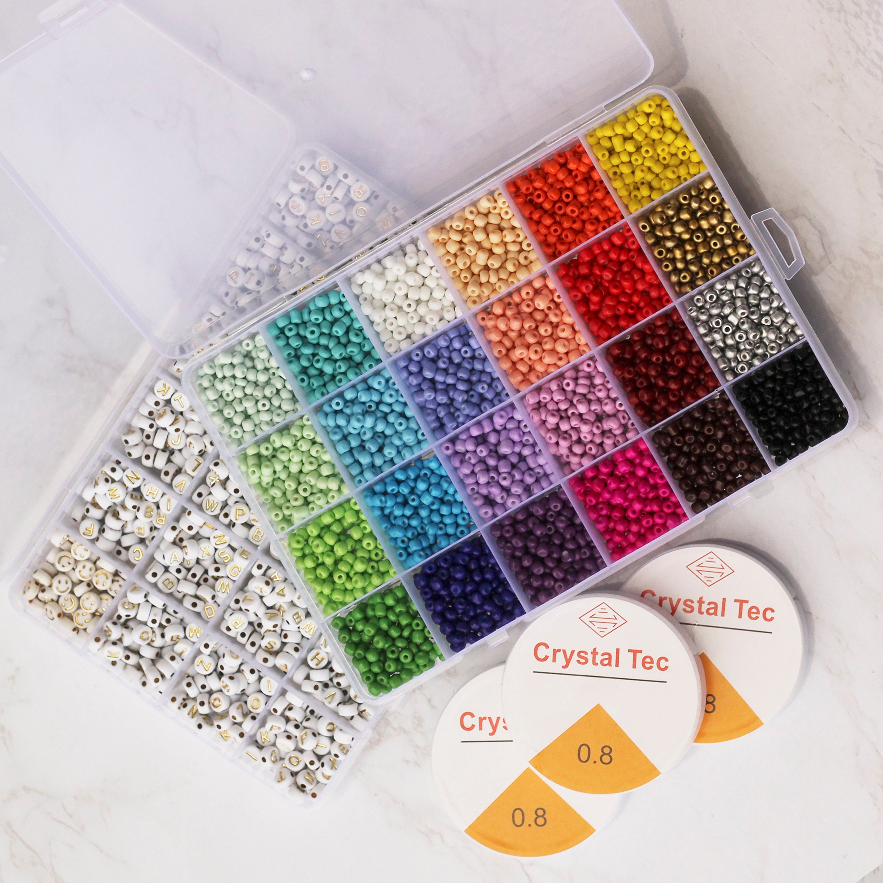 DIY Seed Bead Kit for Kids Arts & Crafts,bracelets,mask Chain,tiny Colorful Waist  Bead Box Kit,beads for Mask Chains,jewelry Making for Kids 