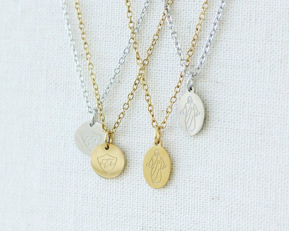 18K Gold Plated Dainty Christus Necklace - Jesus Christ Religious Faith Jewelry Cross Christian Gift Missionary Baptism Blessing CTR LDS