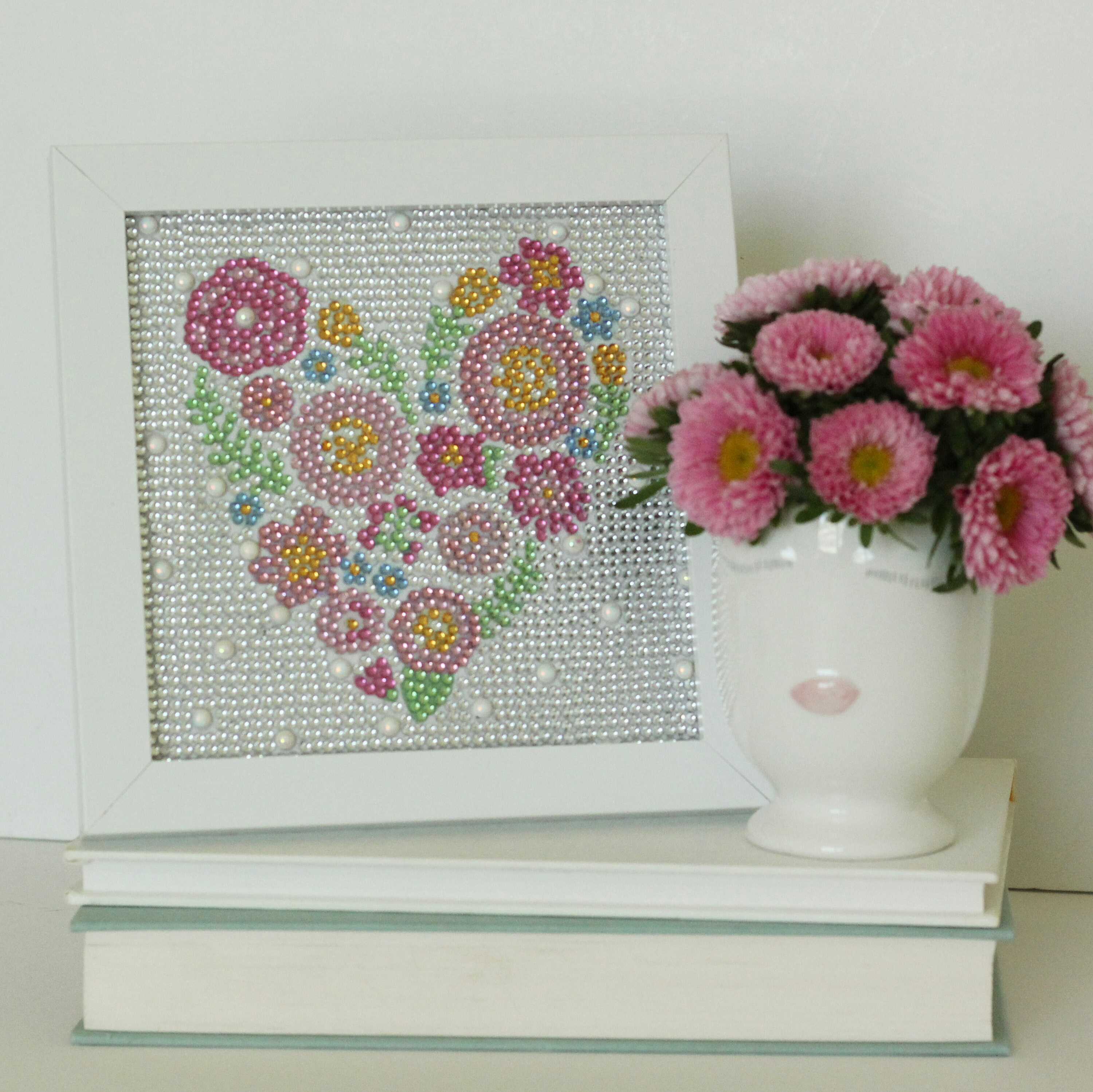 Diamond Art Craft Kit Floral Heart Etsy