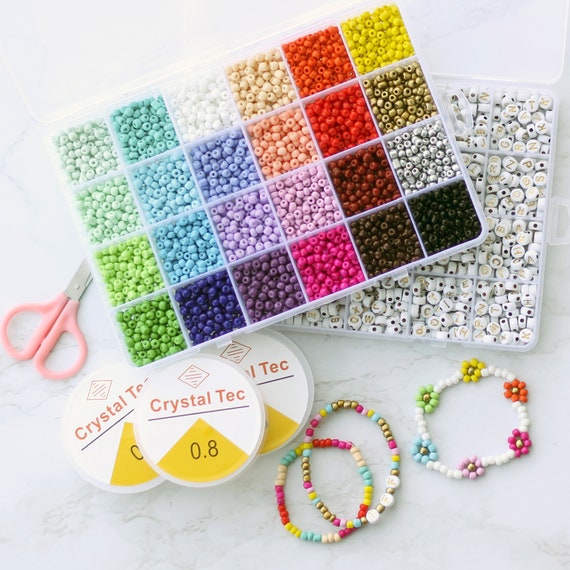 Friendship Bracelet DIY Kit Seed Bead Gold Letter Beads Etsy