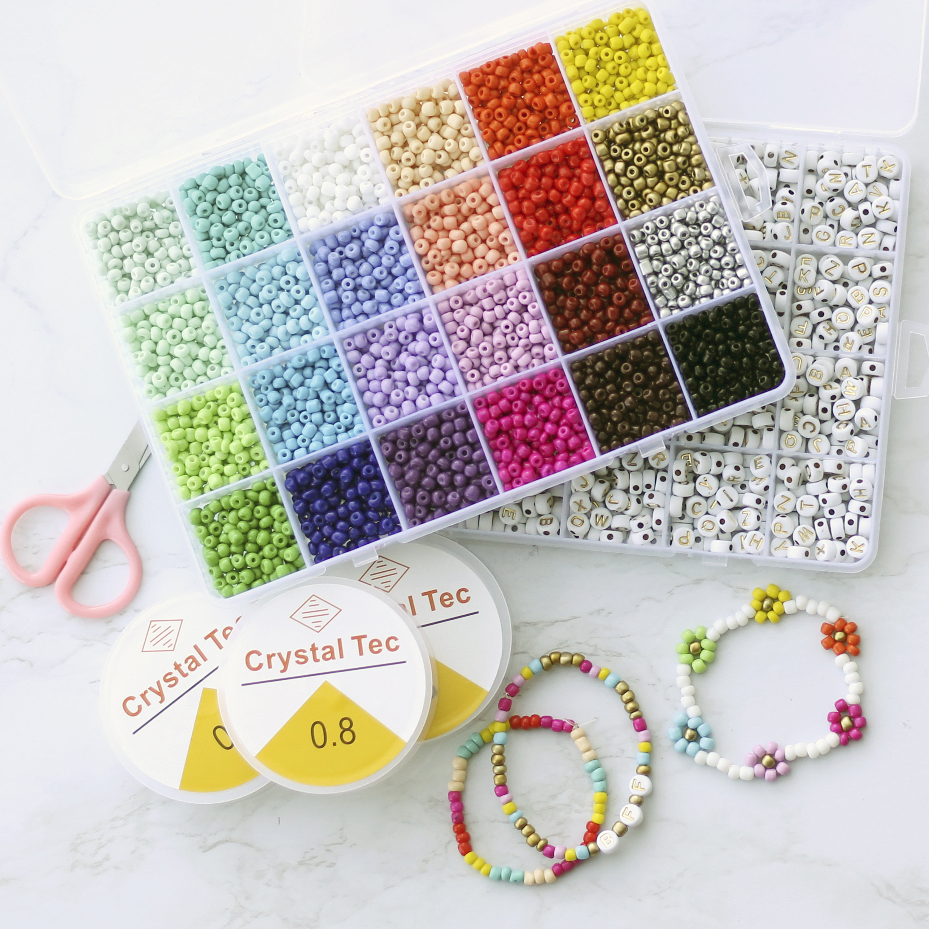 DIY Kids Bead Kit,y2k Assorted Bead Kit,gold Beaded Bracelet Kit,diy  Bracelet Kit, Craft Gift for Girl, Bead Kit,diy Craft Kit for Kids 