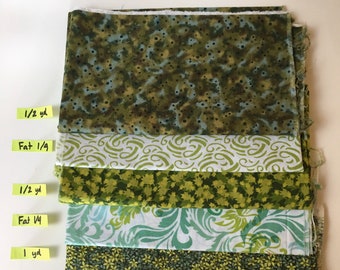 Green #4 Quilting Cotton Fabric Scrap Destash Remnant Face Mask