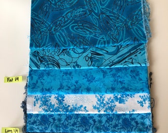 Blue #6 Quilting Cotton Fabric Scrap Destash Remnant Face Mask