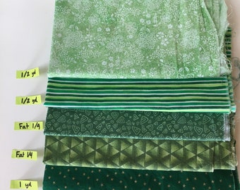 Green #3 Quilting Cotton Fabric Scrap Destash Remnant Face Mask