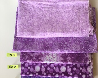Purple #4 Quilting Cotton Fabric Scrap Destash Remnant Face Mask