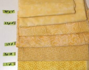 Yellow #1 Quilting Cotton Fabric Scrap Destash Remnant Face Mask