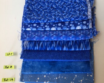 Blue #2 Quilting Cotton Fabric Scrap Destash Remnant Face Mask