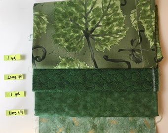 Green #2 Quilting Cotton Fabric Scrap Bundles Destash Remnant Face Mask Facemask