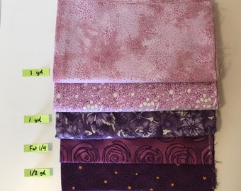 Purple #2 Quilting Cotton Fabric Scrap Bundles Destash Remnant Face Mask Facemask