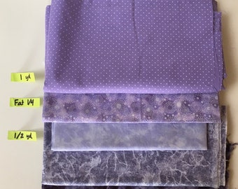 Purple #5 Quilting Cotton Fabric Scrap Destash Remnant Face Mask