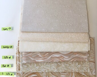 Neutral Tan Beige Quilting Cotton Fabric Scrap Destash Remnant Face Mask