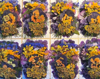 70 pcs 'Whimsy' *EDIBLE* pressed flowers & herbs - Chemical FREE, garden grown, hand pressed for baking/decorating