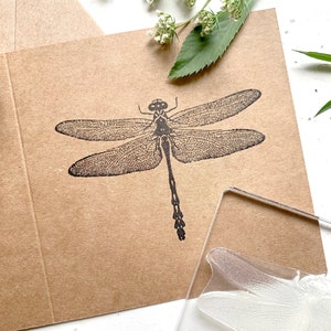 Sello de goma de libélula - Botánico - Libélula botánica - Sello de libélula - Sello de goma - Sello transparente - Pequeña tienda de sellos